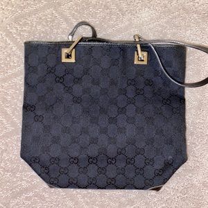 Gucci Shoulder Bag Bucket Monogram Canvas Tote